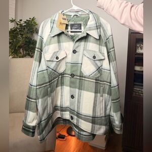 Levi's Women's Utility Jacket in Green and White Plaid